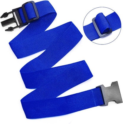 2Pack Luggag Straps for Carry On Bag, Adjustable Suitcase Belt Add Bag Travel Attachment Accessories for Connect Your 3 Luggages, Blue
