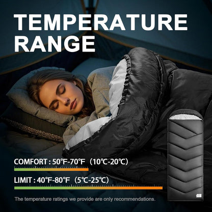 Sleeping Bags for Adults Cold Weather,Portable, Waterproof,Lightweight Camping Sleeping Bag for Tall Girls Boys with Compression Sack for Warm Camping, Hiking, Outdoor & Indoor