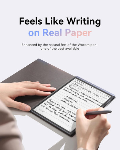 AINOTE Air 2 Bundle – 8.2'' Digital Writing Tablet with Pen, Smart Voice-to-Text Notes, Multilingual Transcription, ChatGPT Integration, Includes Black Folio Case