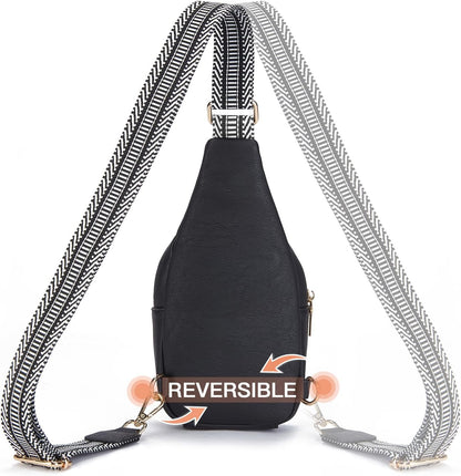 Telena Small Sling Bag for Women Leather Crossbody Fanny Packs Chest Bag for Women