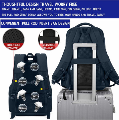 Multi-Functional Travel Laptop Backpack, Water-Resistant Large Capacity Bookbag for Work, College, and Weekend Trips