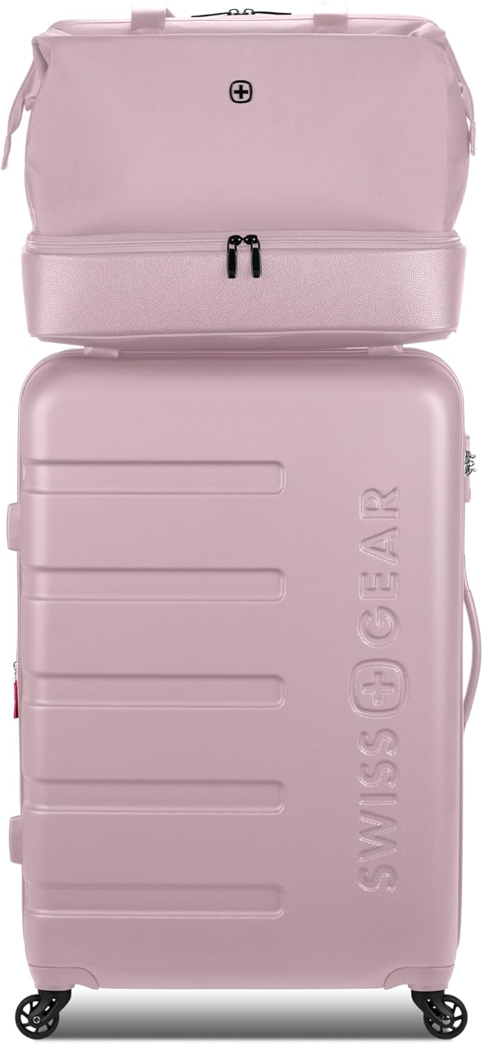 SwissGear 7366 Hardside Expandable Luggage with Spinner Wheels, Pink, 2-Piece Set (Weekender/27)