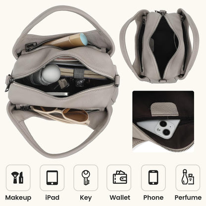 KOGTLA Genuine Leather Purses for Women, Crossbody Shoulder Bags with Top-Handle, Tote Satchel Handbags