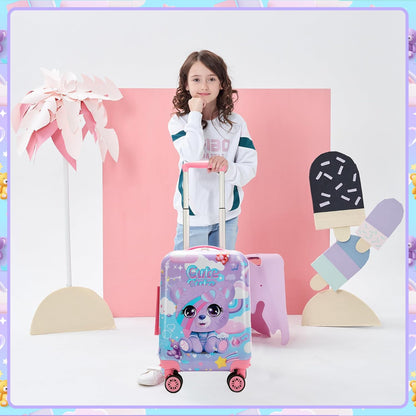 Kids Suitcase Set for Girls Hardside Luggage with Spinner Wheels 2 Piece 16inch Toddler Suitcase for Girls Travel Carry on Luggage Airline Approved