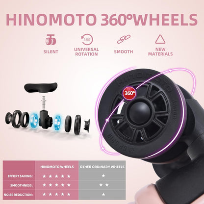 2 Pieces 20/29 Luggage Sets, 20 Inch Cabin Luggage with Front Pocket & 29 Inch Side Opening Suitcase, Ligthweight ABS+PC Hardshell, Pink