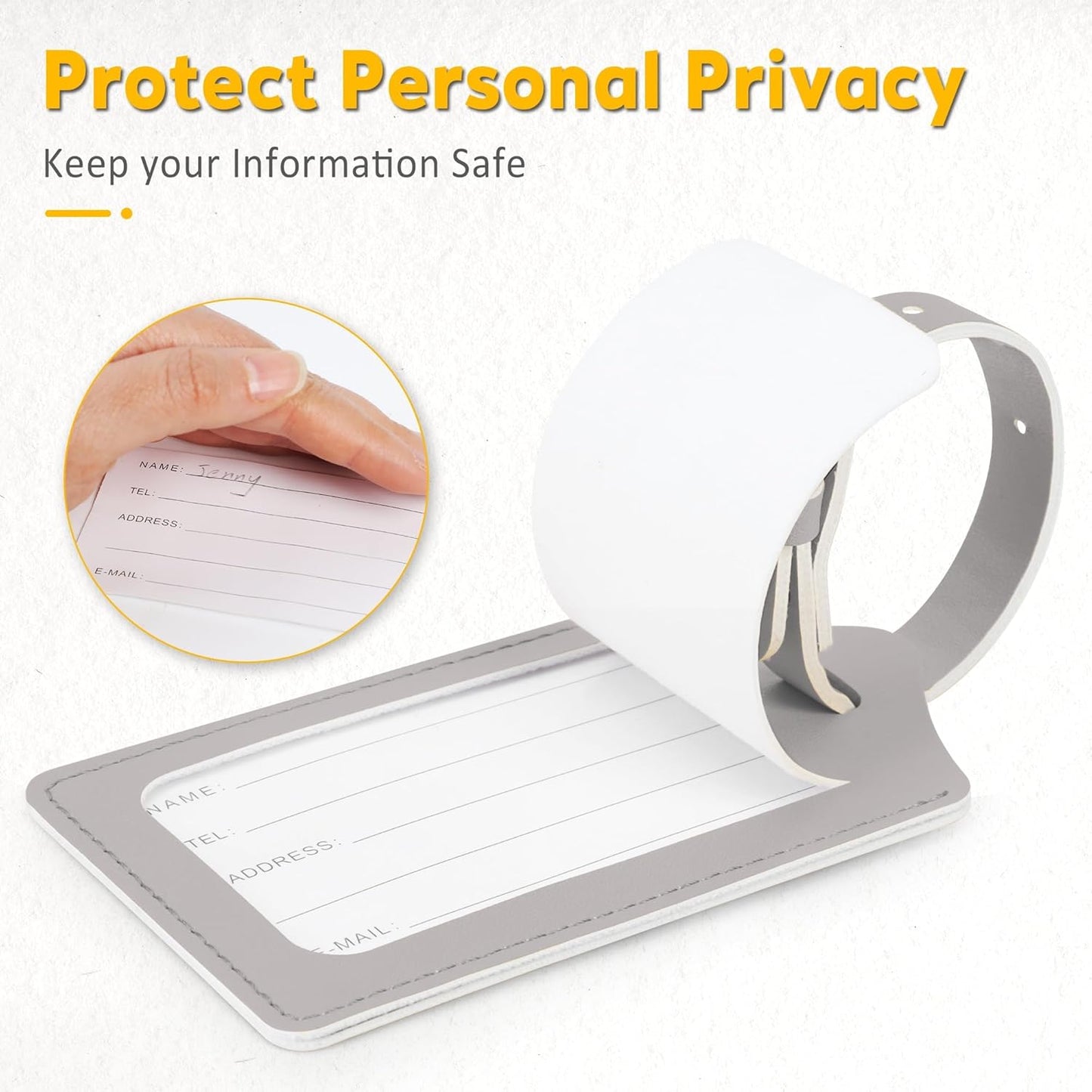 8 Pack Leather Luggage Travel Bag Tags by Travelambo