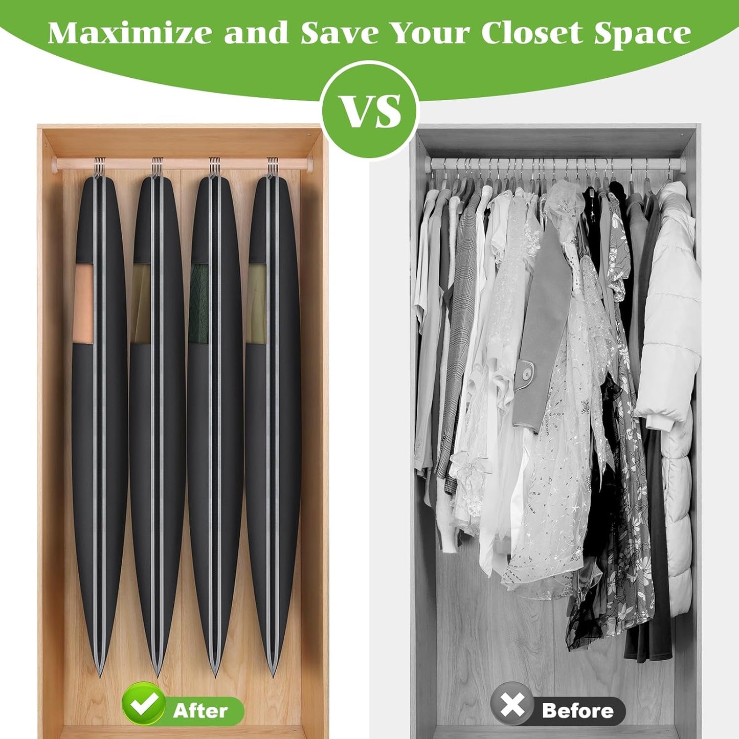 KEEGH Space Saving Hanging Garment Bag with Self Compression Zipper, 50 Inch Garment Bags for Hanging Clothes with Clear Window, Suit Bags for Closet Storage (3 Pack)