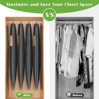 KEEGH Space Saving Hanging Garment Bag with Self Compression Zipper, 50 Inch Garment Bags for Hanging Clothes with Clear Window, Suit Bags for Closet Storage (3 Pack)