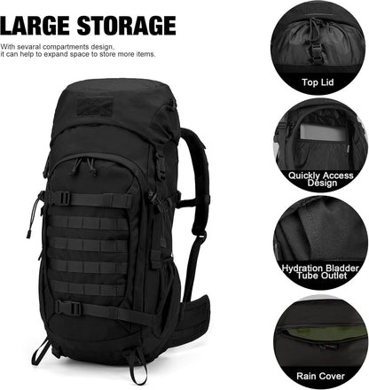 Mardingtop 50L Hiking Backpack,Backpacking Backpack with Rain Cover for Hiking,Backpacking,Rucking,Camping,Survival