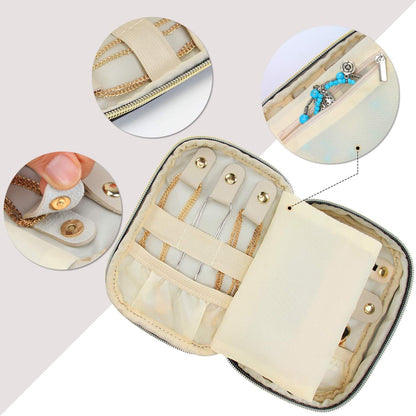 Teamoy Small Jewelry Travel Case, Portable Jewelry Organizer Bag for Earrings, Necklace, Rings and More, Small, Gray-(Bag Only)