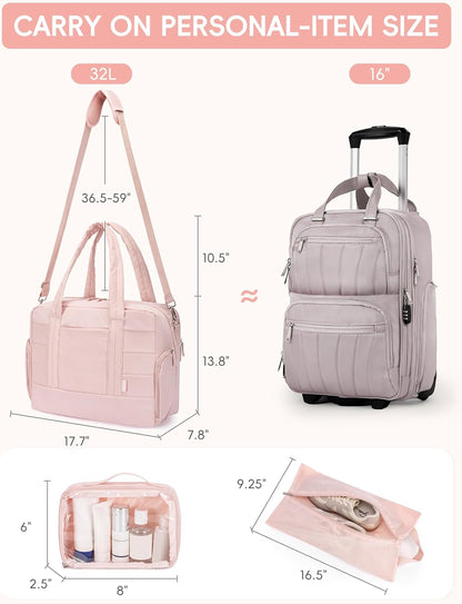 CLUCI Duffle Bag for Business Travel, Weekender Puffer Carry On With Shoe Compartment, Overnight Women's Bag With Laptop Storage