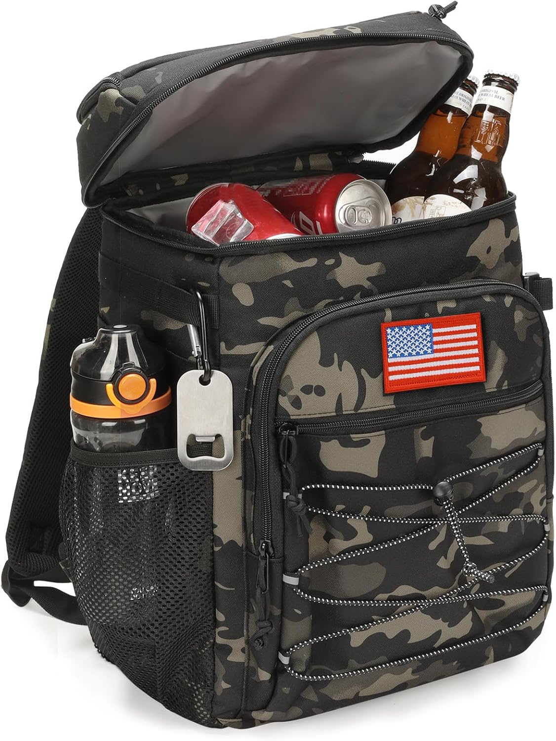 Tactical Backpack Cooler, 25L Cooler Backpack Insulated Leak-Proof, Heavy Duty Large Lunch Backpack, Waterproof Ice Chest Backpack for Men Women Adults Work Daytrip Camping Beach Hiking Accessories