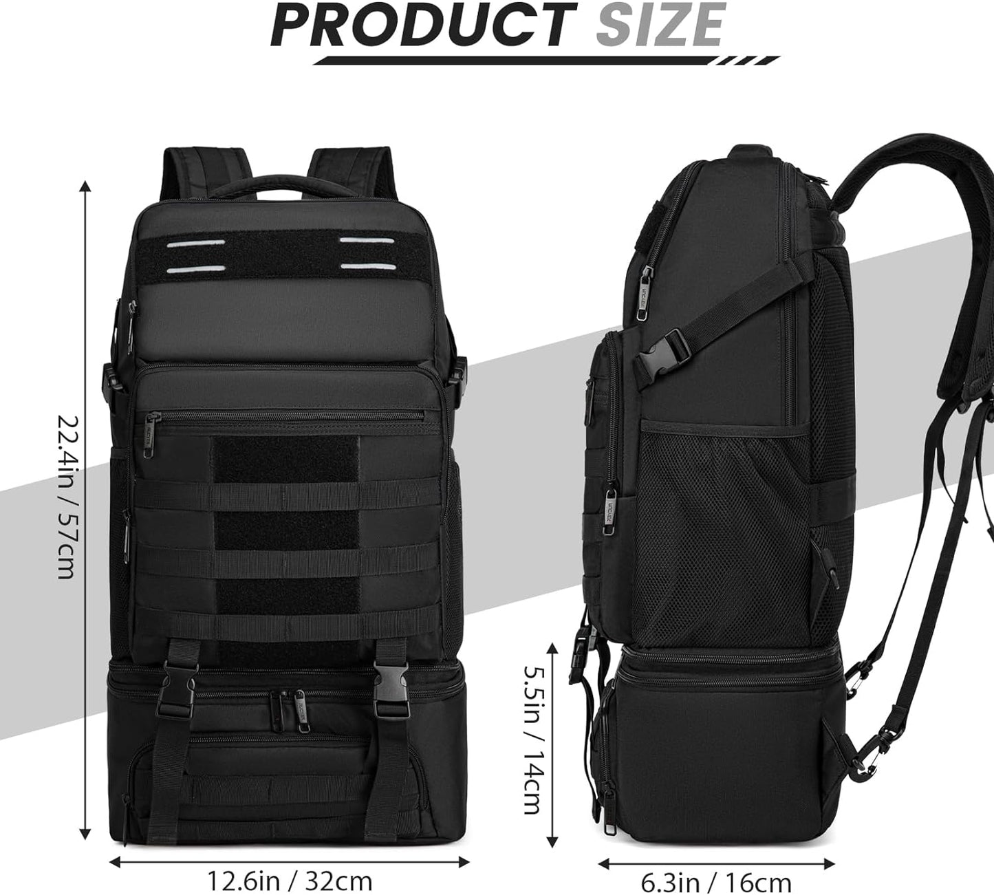 Lunch Backpack, Insulated Cooler Backpack Removable Lunch Box for Men Women, 15.6 Inches RFID Blocking Laptop Backpack Lunch Bag for Work Travel Black