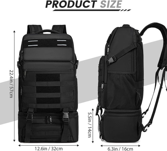 Lunch Backpack, Insulated Cooler Backpack Removable Lunch Box for Men Women, 15.6 Inches RFID Blocking Laptop Backpack Lunch Bag for Work Travel Black