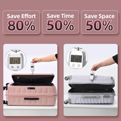 29 Inch Luggage with Expansion & Side Opening Design, 50 * 31(35)*76cm, 117L~133L Ligthweight ABS+PC Hardshell Checked Suitcase, TSA Lock & YKK Zipper with HINOMOTO 360° Wheels, Pink