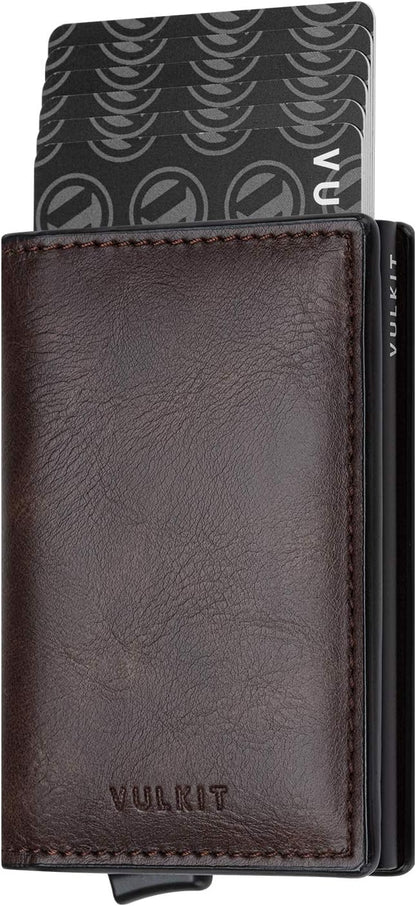 VULKIT Card Holder Pop Up Slim Wallet Leather RFID Blocking Card Case Up to 8 by VULKIT