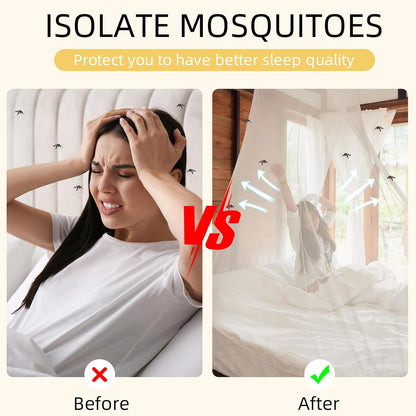 4 Corners Mosquito Net for Mosquiteros para Camas Bed Canopies Netting Bed Drapes Rectangular Mosquito Mesh for Camping Home Outdoor Travel(White,L75 X W47 X H59 Inch,Opening)