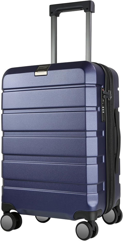 KROSER Hardside Expandable Carry On Luggage with Spinner Wheels & Built-in TSA Lock, Durable Suitcase Rolling Luggage with USB Port, Carry-On 20-Inch, Navy
