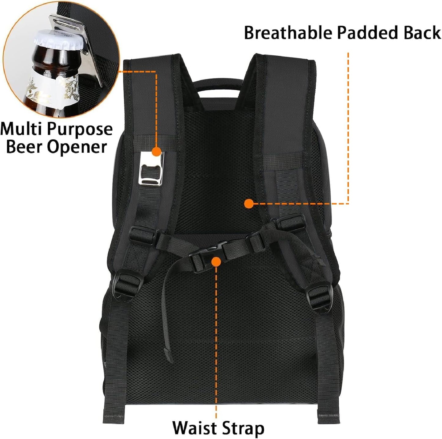 MATEIN Cooler Backpack, 26 Cans Insulated Lunch Backpack for Men Women, Leakproof Double Layer Lunch Cooler Bag Lightweight Soft Lunch Backpack with Cooler Compartment, Beach Camping Hiking Beer Gifts