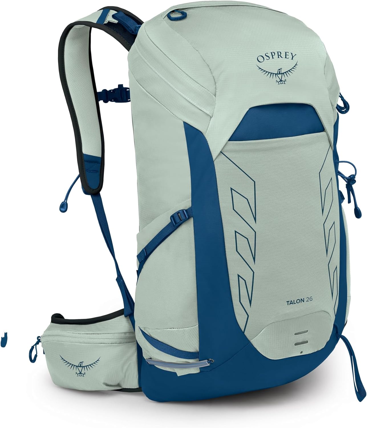 Osprey Talon 26L Men's Lightweight Hiking Backpack with Hipbelt, Frosty Mint Green/Night Shift