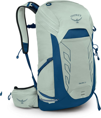 Osprey Talon 26L Men's Lightweight Hiking Backpack with Hipbelt, Frosty Mint Green/Night Shift