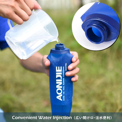TRIWONDER Collapsible Water Bottles TPU Soft Flask Running Bottles BPA-Free Sports Flasks for Hiking Climbing Camping (250ml/8.45oz with Straws - Pack of 2)