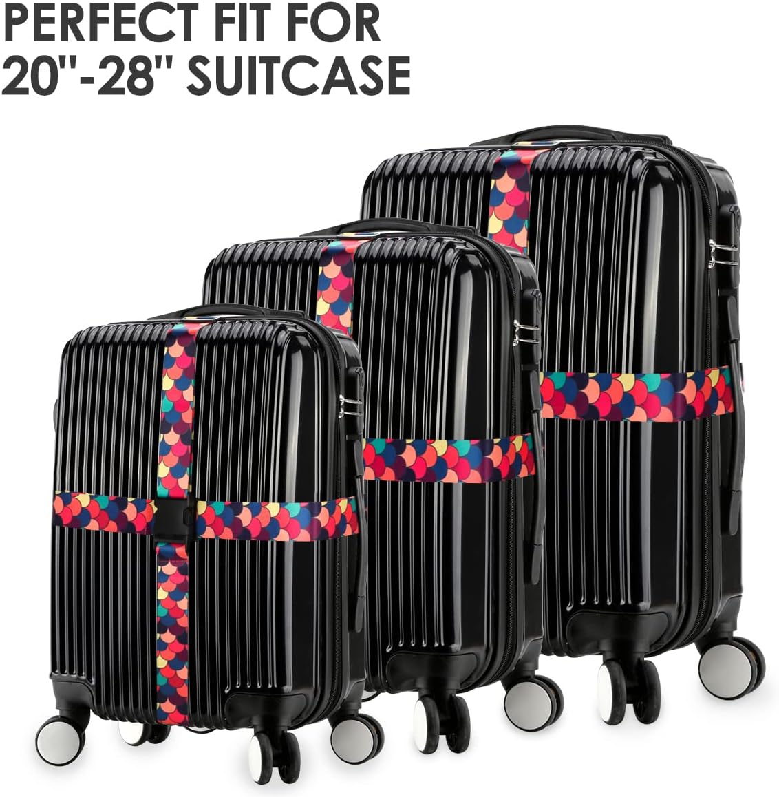 Adjustable Travel Luggage Strap Suitcase Belt Travel Bag Accessories 1.96 in W x 6.23 ft L