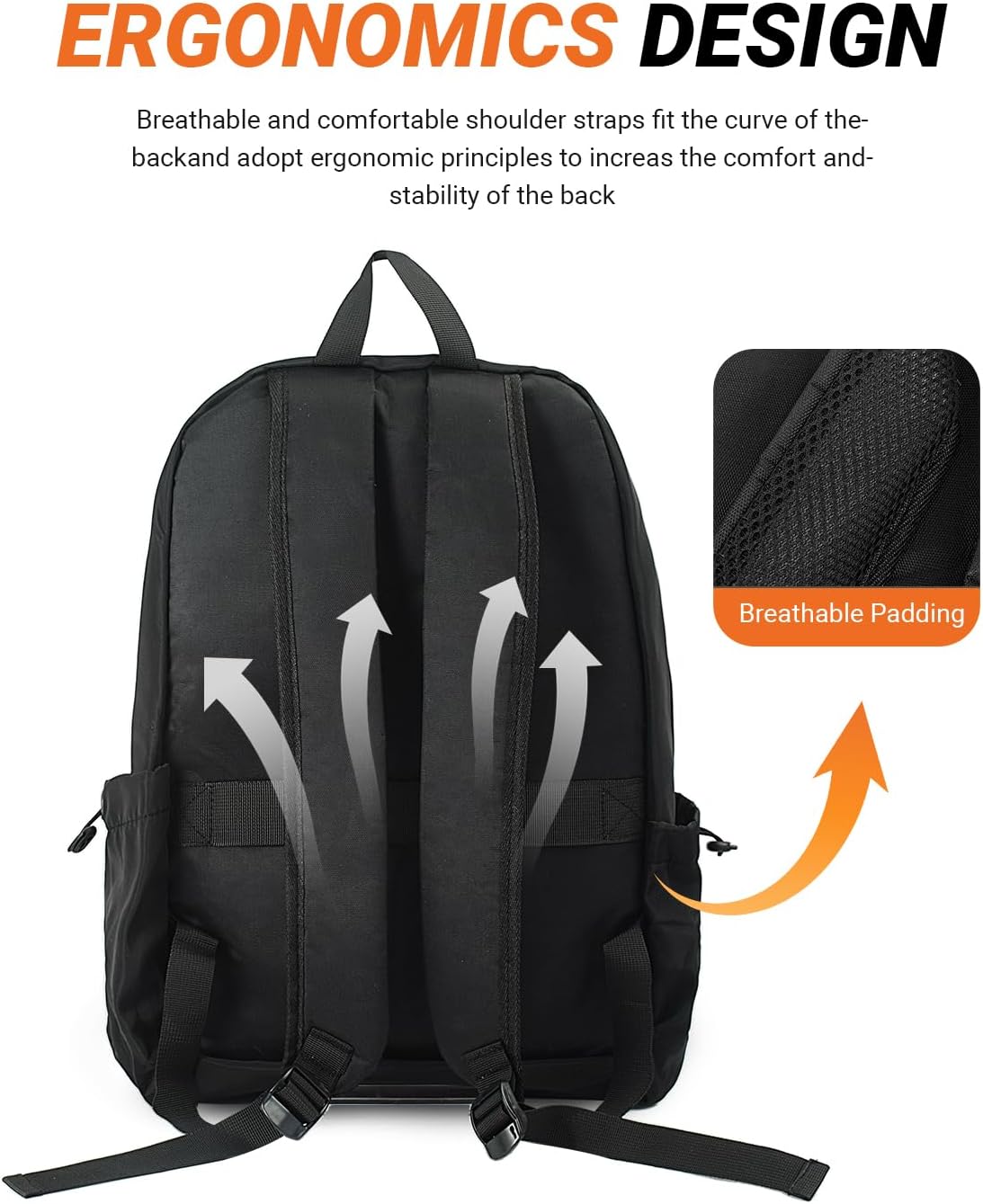 Multi-Pocket Laptop Backpack, 24L Capacity, Fits 14-inch Laptop, 16.9x12.6x5.5 inches, 1.1 lbs, Black/Navy/Gray (GREY)