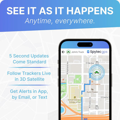 Spytec Atlas GPS Tracker for Vehicles & Kids | Up to 14-Day Battery Life | Waterproof Magnetic Case, Geofencing, Portable Real Time Mini GPS Car Tracker w/Lifetime Support | Subscription Required