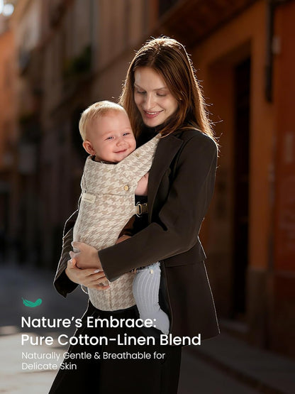 GROWNSY Baby Carrier Newborn to Toddler, Ergonomic Baby Toddler Carrier Wraps with Head Support, Easy to Wear, Infant Carrier Baby Gift, Travel and Hiking Friendly,for 7 to 44 lb (Houndstooth Beige)