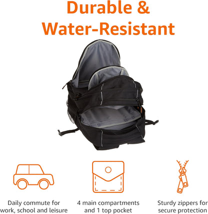 Amazon Basics Laptop Backpack Fits Up to 17-Inch Laptops, Black