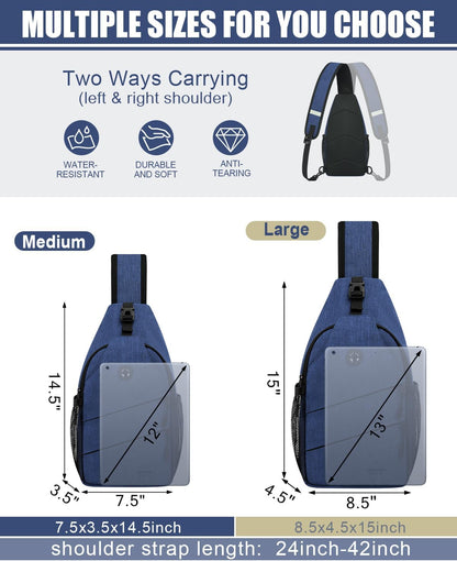 Crossbody Bags for Women Men Trendy Sling Bag Bakpack Casual Chest Bag with Convertible Shoulder Strap