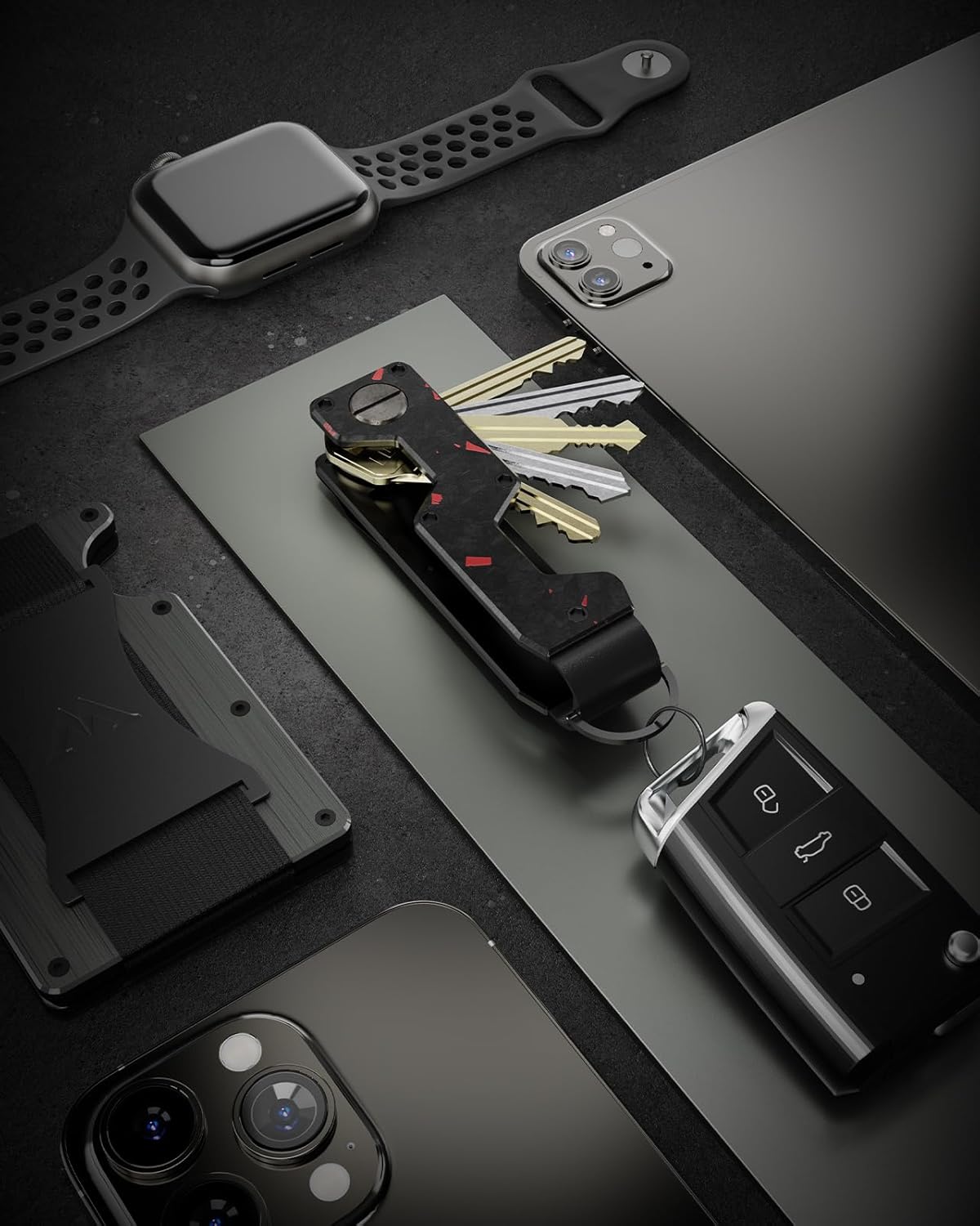 Key Organizer Compact Key Holder Metal Key Chain Minimalist key case key holder for keychain Secures 1-5 Keys