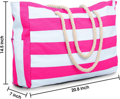 Becokan Beach Bags for Women Large Waterproof Beach Tote Bag Zipper Beach Bags Waterproof Sandproof Swim Pool Bag Large Tote