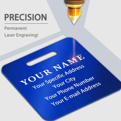 Personalized Luggage Tags for Suitcases (2/4/6/8 Pack) - Custom Engraved Metal Travel Tag, Customizable Pattern/Name/Text for Bags Backpacks Suitcases