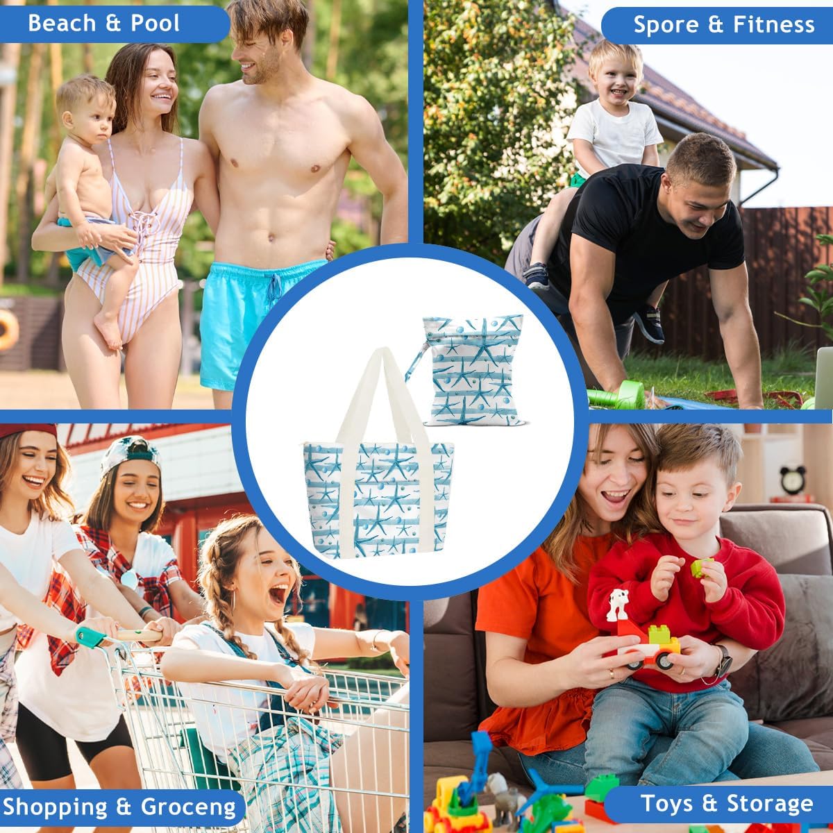 Beach Bags Wet Bag for Swimsuit Tote Bag for Friends Travel Gifts, Aloha Bags Waterproof Vacation Essential