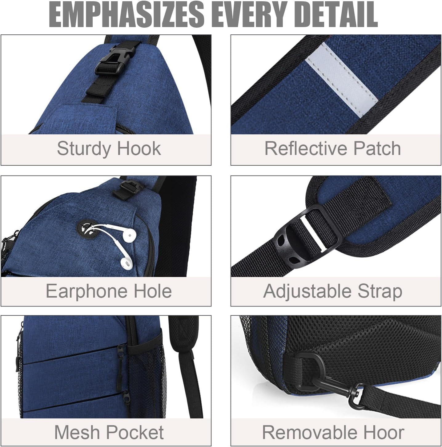 Crossbody Bags for Women Men Trendy Sling Bag Bakpack Casual Chest Bag with Convertible Shoulder Strap