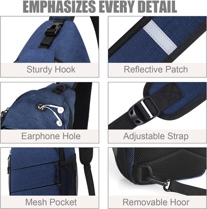 Crossbody Bags for Women Men Trendy Sling Bag Bakpack Casual Chest Bag with Convertible Shoulder Strap