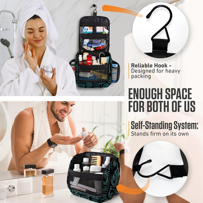 VENTURE 4TH Hanging Travel Toiletry Bag for Women & Men - Travel Organizer with Expandable Compartments & Removable Clear Pouch for Toiletries (Surfing Vibes)