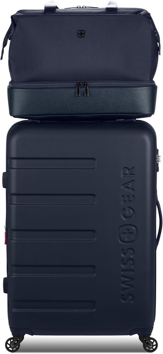 SwissGear 7366 Hardside Expandable Luggage with Spinner Wheels, Navy, 2-Piece Set (Weekender/27)