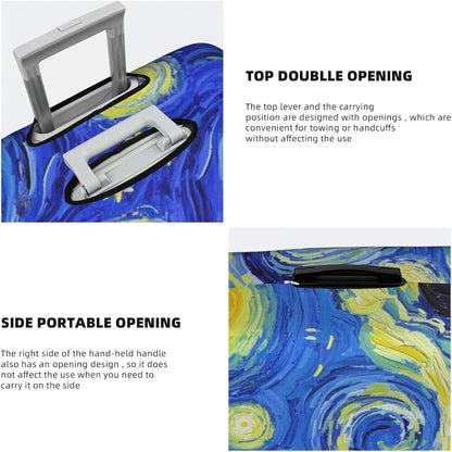 Vincent Van Gogh Starry Sky Night Luggage Cover Washable Suitcase Protector, Luggage Tag Travel Birthday Gifts For Men Women (S 18-21 Inch Luggage)