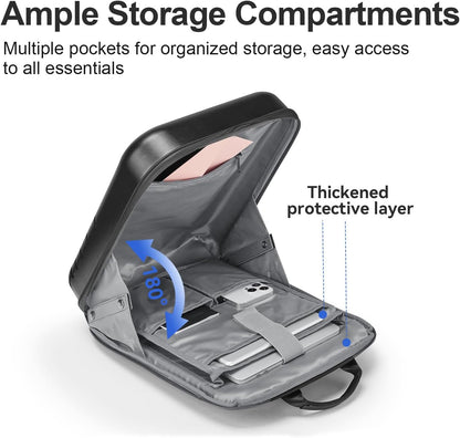SOKOK Carry On Travel Backpack Waterproof Business Backpack with Laptop Compartment, Slim Hardshell Computer Backpack for Men and Women, Black