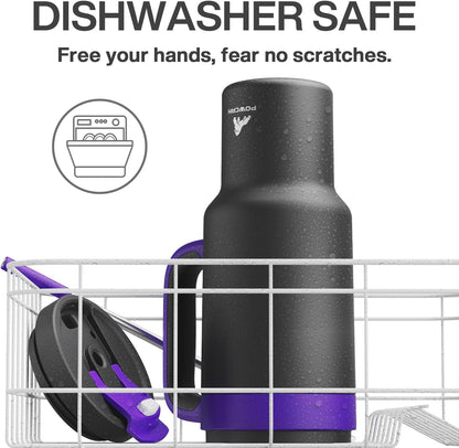 40 oz Tumbler with Handle, 2-in-1 Straw and Sip Lid, Leakproof, Dishwasher Safe, Insulated Stainless Steel Travel Coffee Mug, Keeps Cold for 34 Hours, Fits in Car Cup Holder (Iris)