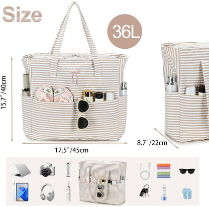 Beach Pool Bags Tote for Women Ladies Large Gym Tote Carry On Bag With Wet Compartment for Weekender Travel Waterproof