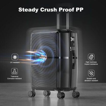 Nazhura Luggage Set, 3-Piece Hardside Suitcase Set, 20-inch Carry On, 24-inch, 28-inch Luggage