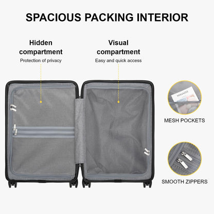 LEVEL8 Carry on Luggage Airline Approved, Small Carry on Suitcases with Wheels, Lightweight Hardside Textured Luggage for Travel, Tsa Approved, 20-Inch, Navy