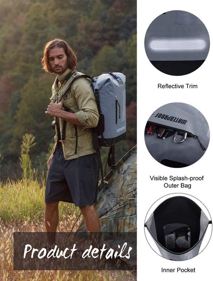 IDRYBAG Waterproof Backpack for Men 20L/30L/40L, Floating Dry Bag Kayak, Dry Backpack Hiking