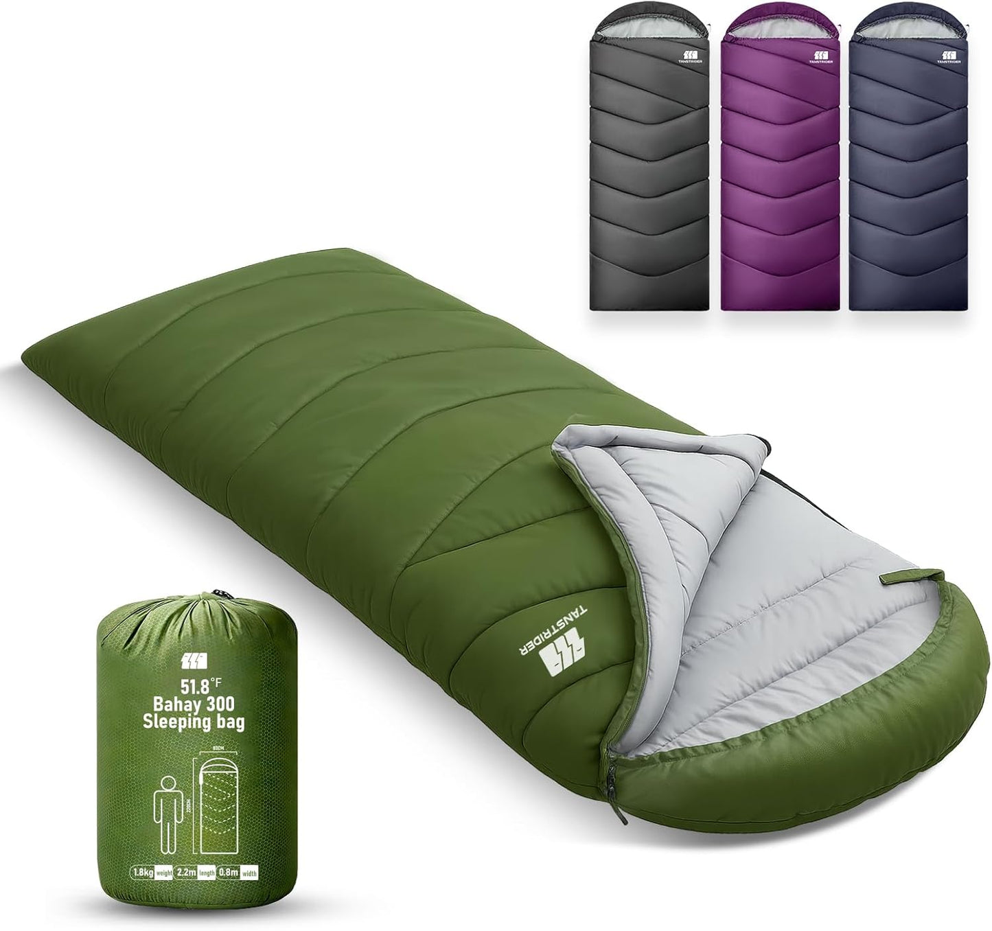 Sleeping Bags for Adults Cold Weather,Portable, Waterproof,Lightweight Camping Sleeping Bag for Tall Girls Boys with Compression Sack for Warm Camping, Hiking, Outdoor & Indoor