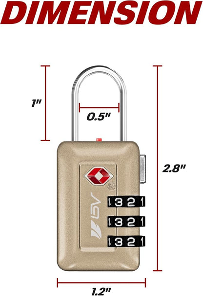 BV TSA Accepted Luggage Travel Lock, Set-Your-Own Combination Lock - Image 3