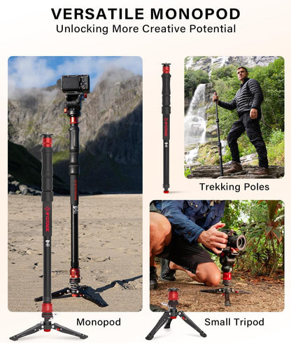 IFOOTAGE 59” Monopod with Feet,Cobra 3 Strike A150S,Professional Travel Camera Monopod,Pedal Lock Base,One-Click Design,for VCR DSLR Nikon Sony,Max.Load 11lbs/5KG